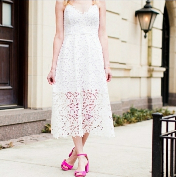 ASTR The Label Lace A Line Midi Dress in White Size XS - Picture 13 of 16